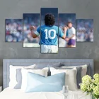 5 шт., Постер Диего Марадона для украшения дома, рисунок футбольной команды Италии, холст с номером 10 HD