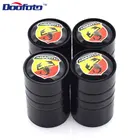 Колпачки для клапанов автомобиля Doofoto 4x, защитная крышка для стержня шины колеса для Abarth 500 595, аксессуары для Fiat, Стайлинг, нержавеющая сталь