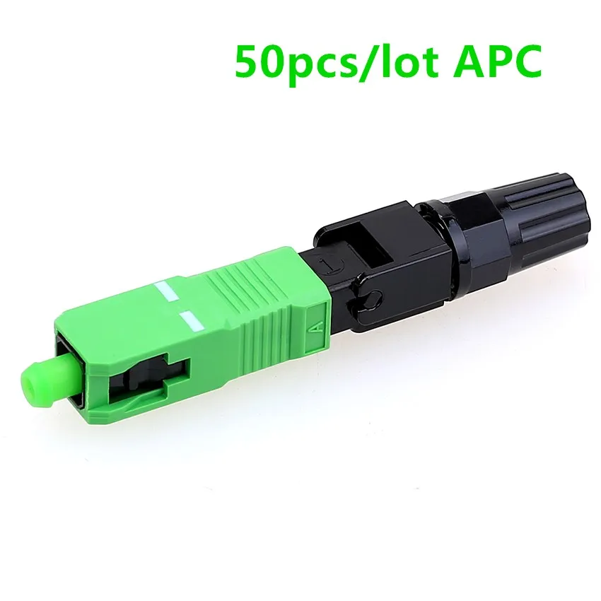 50pcs FTTH SC/APC Одномодовый оптоволоконный SC APC Быстрый разъем оптоволоконный al быстрый разъем - Цвет: 50pcs