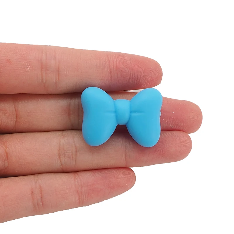 Chenkai 10PCS Bowknot Silicon Beads BPA Free Cute Silicone Pacifier For Infant DIY Baby Chewable Teething Making Jewelry Gift | Мать и