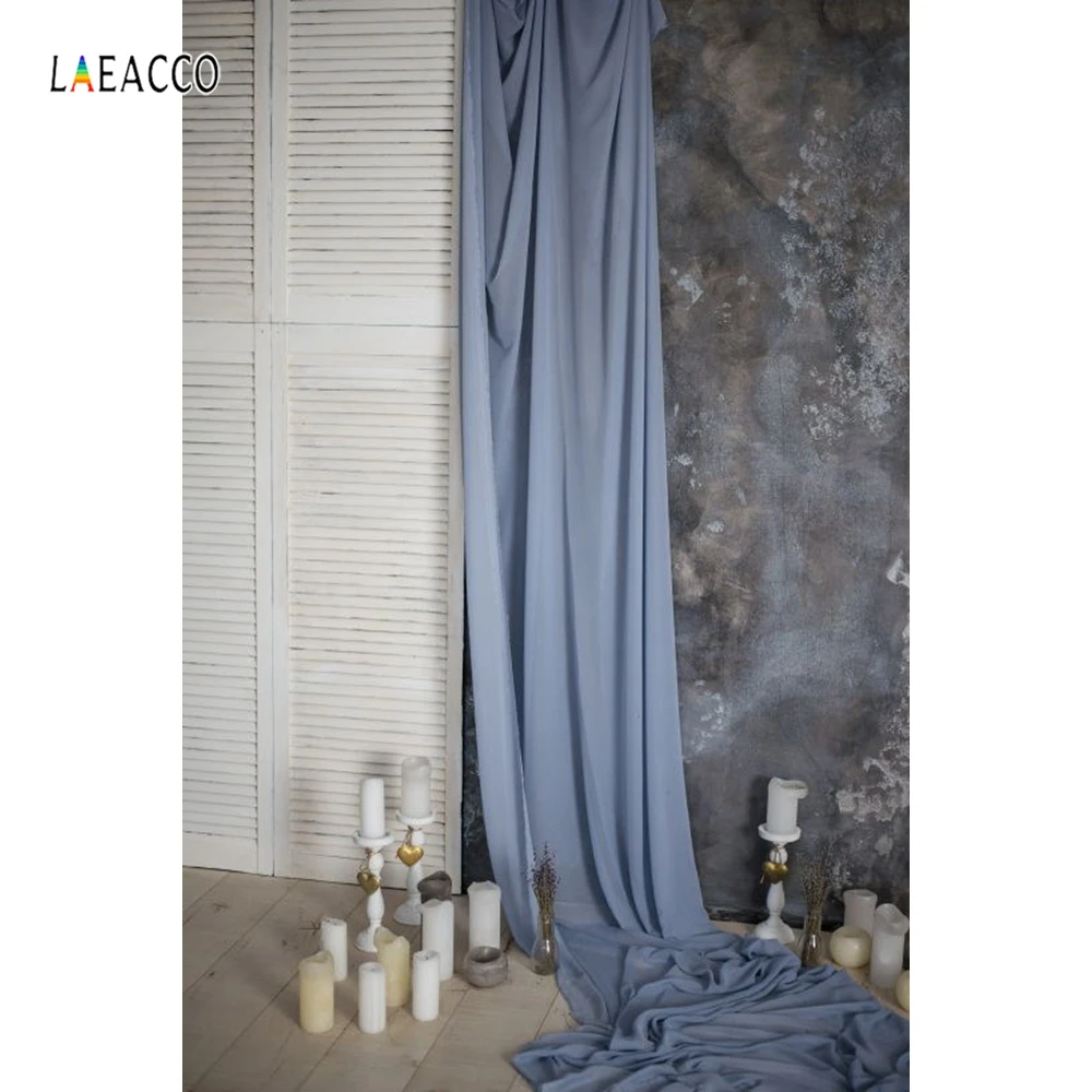 Laeacco интерьер комнаты деревянный шкаф занавеска свеча фотографии фоны