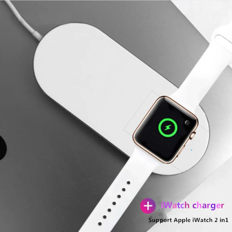 2 в 1 Беспроводное зарядное устройство для iWatch 1 2 3 4 5 серии кабель быстрой зарядки для iphone X