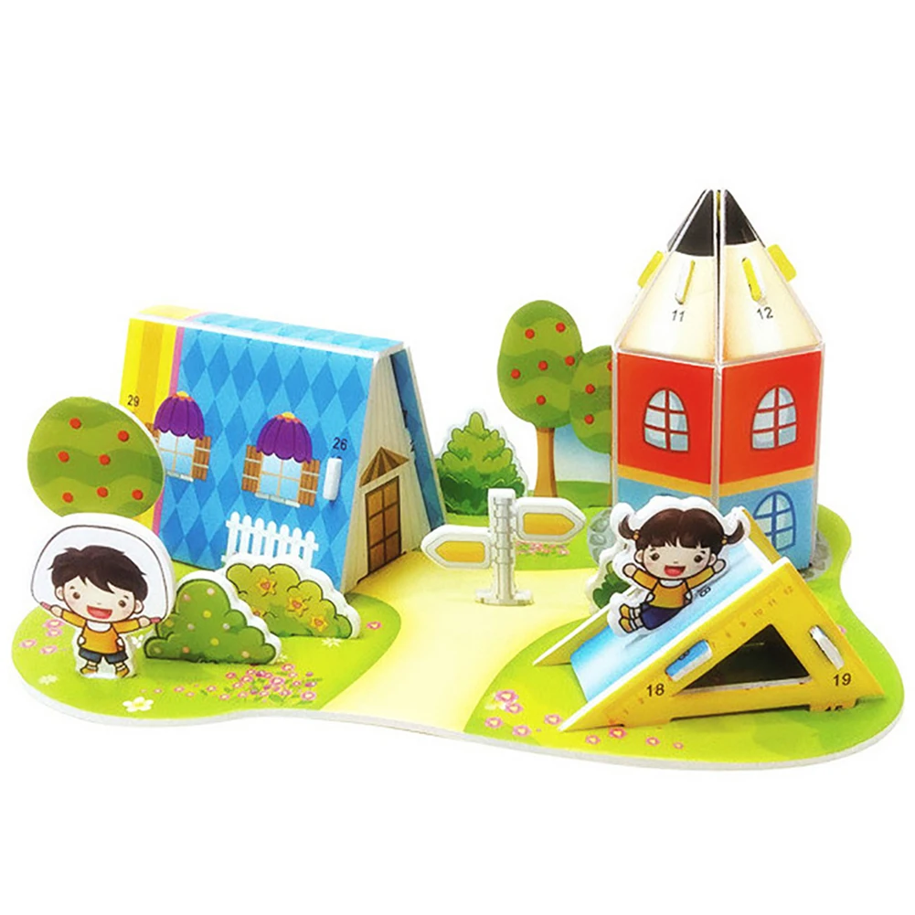 Kids 3D DIY Puzzle Toy Fruit Flower House Wharf Model Building Puzzles Intelligent Educational Toys for Children | Игрушки и хобби