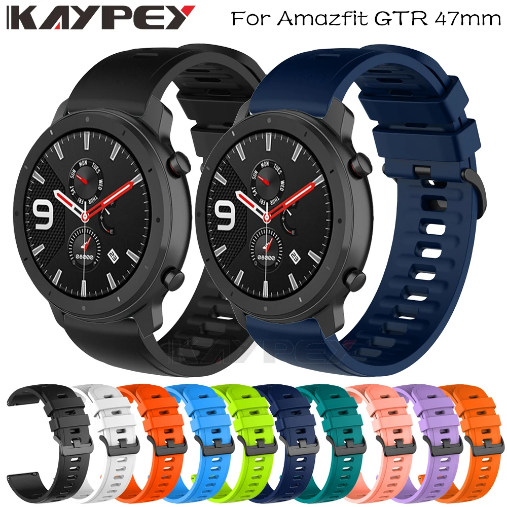 Ремешок сменный из мягкого силикона для смарт-часов Xiaomi Huami Amazfit GTR 47 мм/Stratos