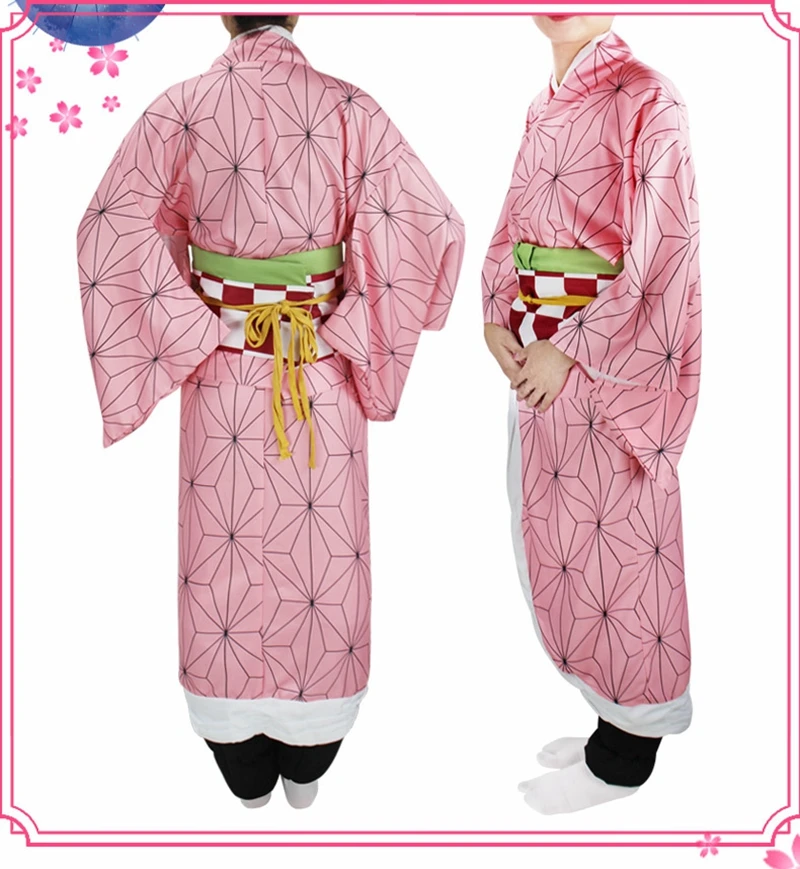 Demon Slayer Kimetsu No Yaiba Cosplay Costume Anime Kimono Kamado Nezuko Adult Kids Halloween Carnival Costumes Wig Suit Sets |
