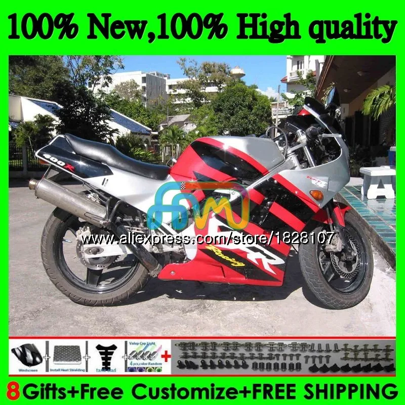 

RVF400R NC30 For HONDA VFR400 R V4 VFR400R 91 92 93 94 88BS.41 RVF VFR 400 R NC35 400R 1991 1992 1993 1994 Glossy red Fairing