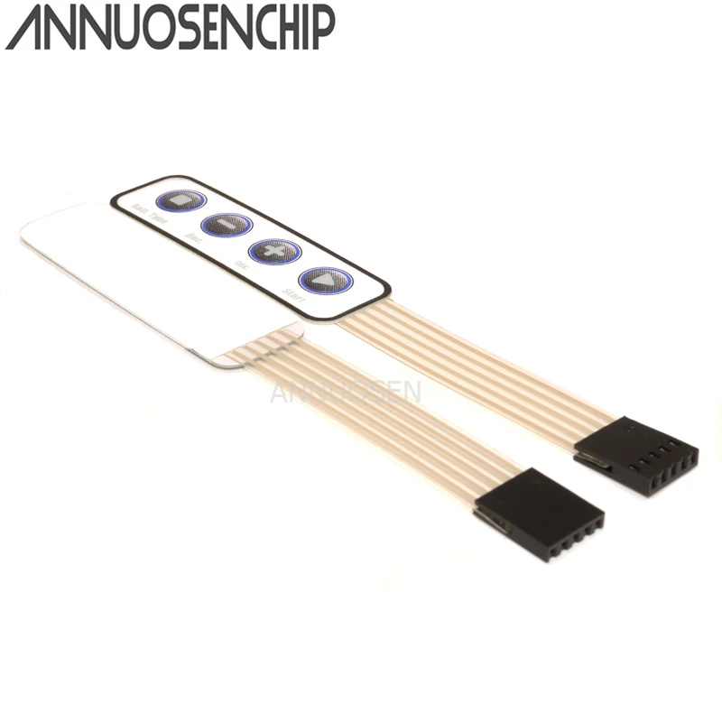 Новый миниатюрный мембранный переключатель с белой поверхностью 4 кнопками