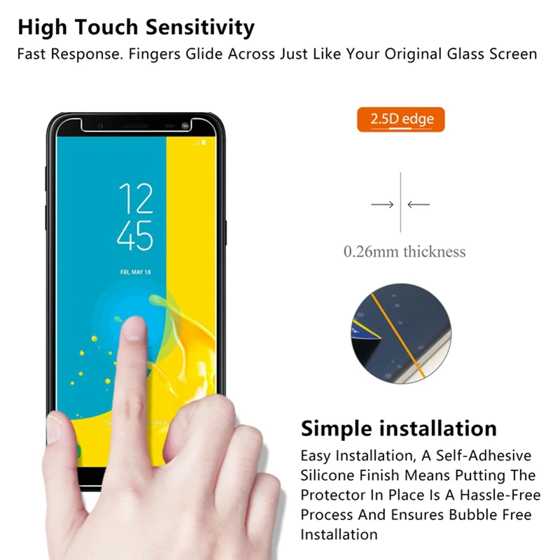 Закаленное стекло для Samsung J6 Plus Защитное J4 J8 2018 защитная пленка экрана телефона
