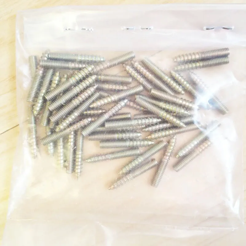 M4/M5/M6/M8/M10plated zinc carbon steel single end self-tapping furniture screw connector woodworking dowel 730 | Обустройство дома