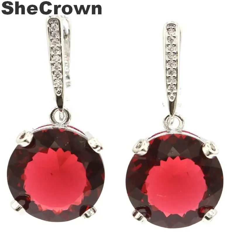 Серьги с крупным камнем диаметром 32x15 мм круглые серебряные сережки розовым