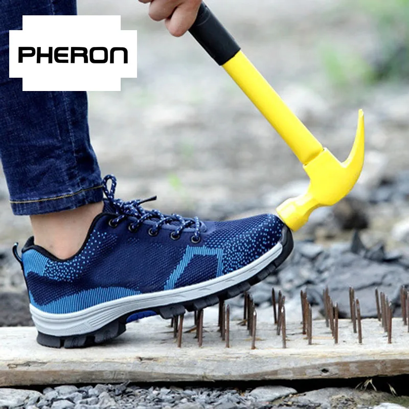 Рабочие ботинки для мужчин стальная обувь строительства дышащая защита от