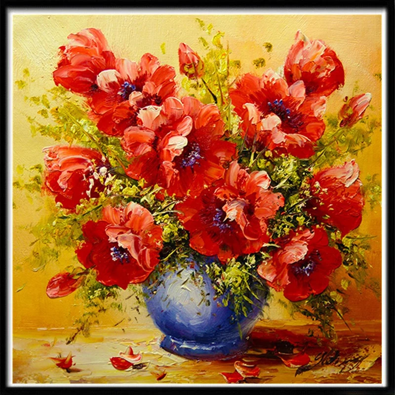 5D DIY ваза для алмазной живописи полная Алмазная вышивка роза крестиком мозаика