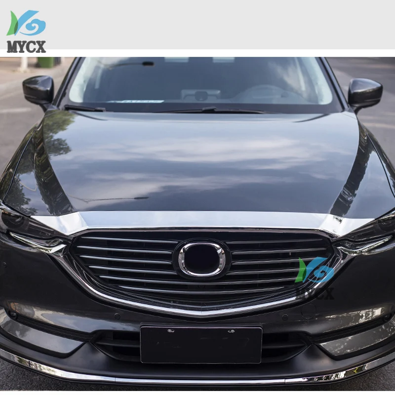 Подходит для Mazda CX8 CX-8 CX 8 хромированная решетка из АБС-пластика решетка капота двигателя наклейка крышка отделка молдинг автомобиля Стайлинг 2 цвета
