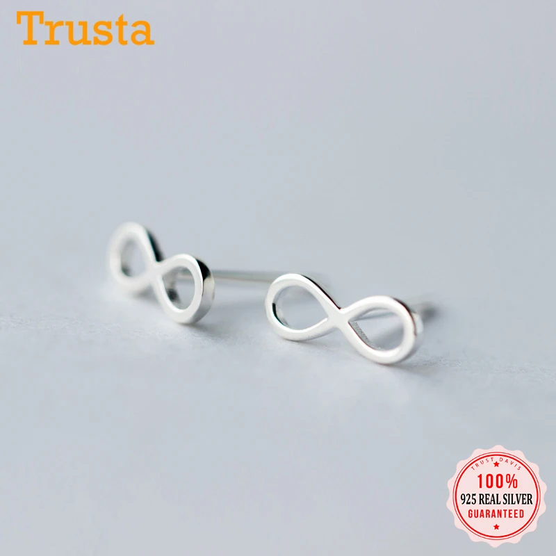 Женские серьги пусеты Trustdavis маленькие из настоящего серебра 925 пробы с