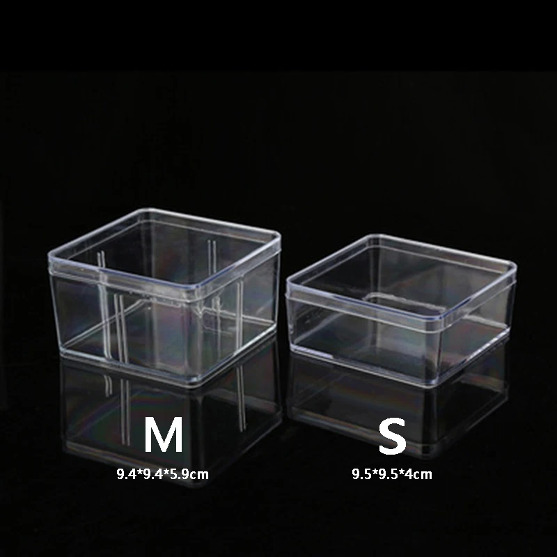 Высокая Прозрачная квадратная пластмассовая коробка с крышкой компоненты
