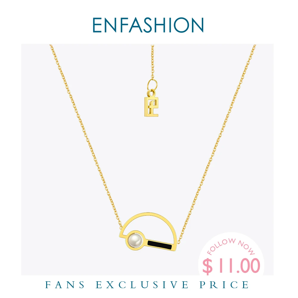 Чокер женский Enfashion из нержавеющей стали колье золотистого цвета с буквой D