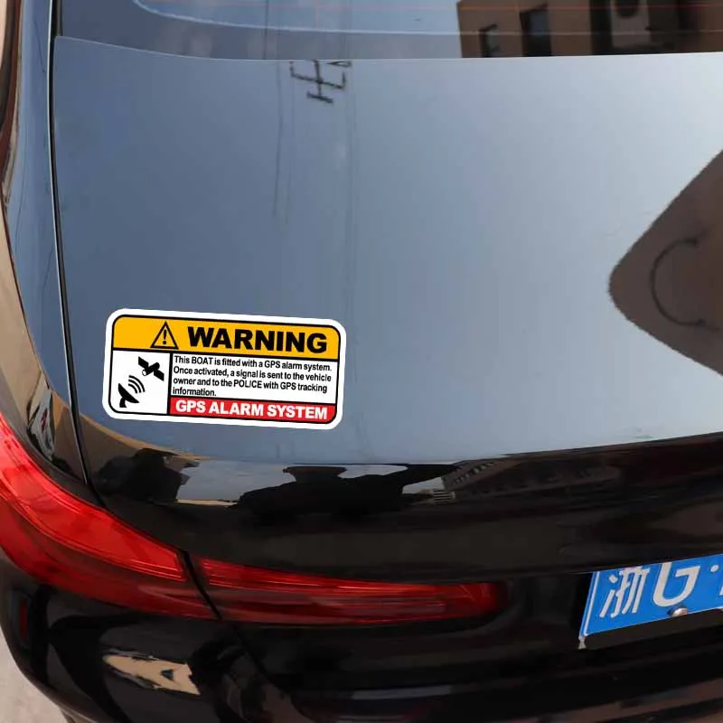 YJZT 13*5.8CM Warning Boat Real Time GPS Tracking Link To Police Decals PVC Car Sticker C1-3074 | Автомобили и мотоциклы