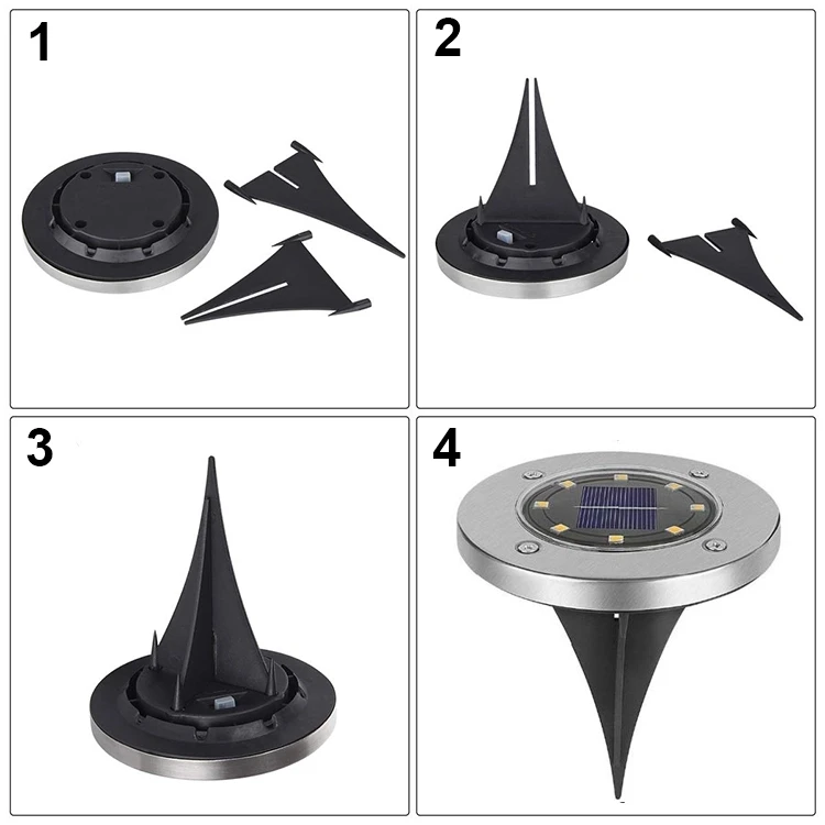 Водонепроницаемый 8LED Солнечный подземный светильник s нержавеющая сталь