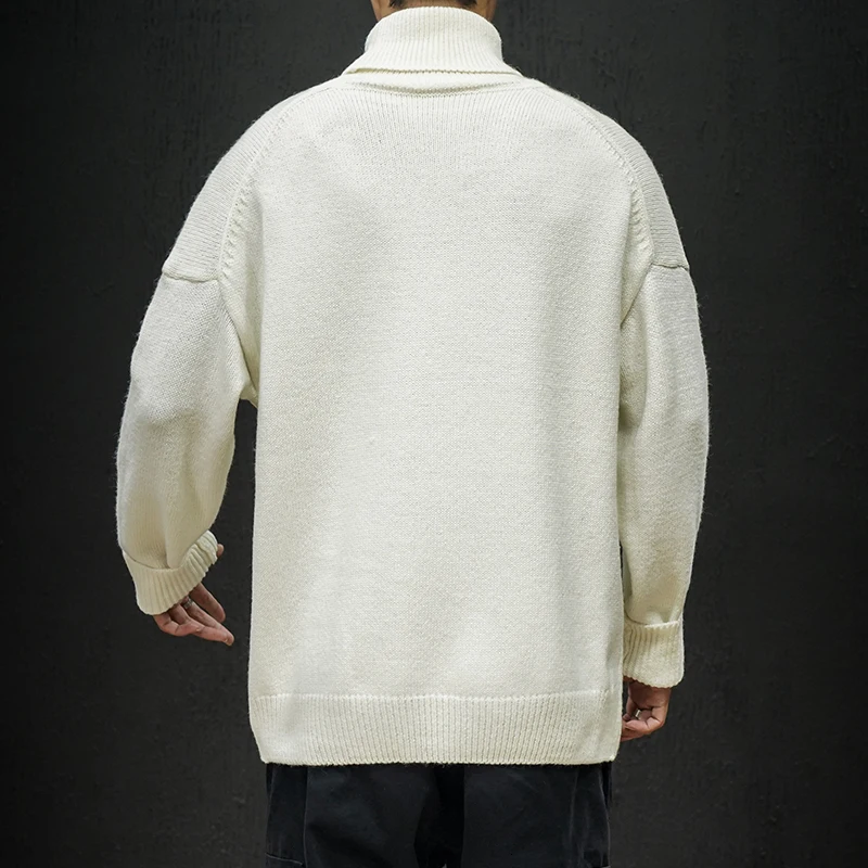 YUECHE осень-зима мужской новый узор с вышивкой свободный свитер высоким воротом