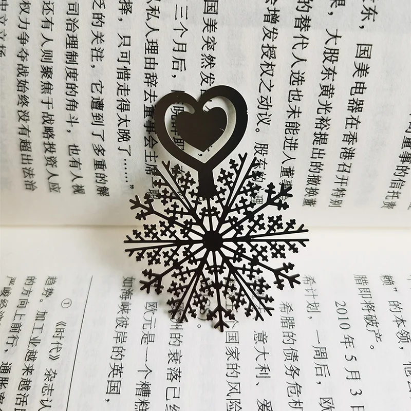 Закладки снежинки из нержавеющей стали Рождественский маркер для книг
