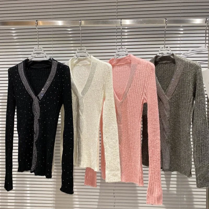 

Женский мохеровый свитер с V-образным вырезом, Осень-зима 2021