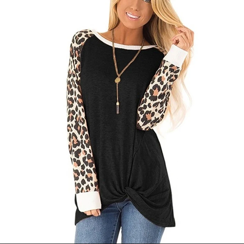 Повседневная Женская футболка с круглым вырезом новая осенне-зимняя модная