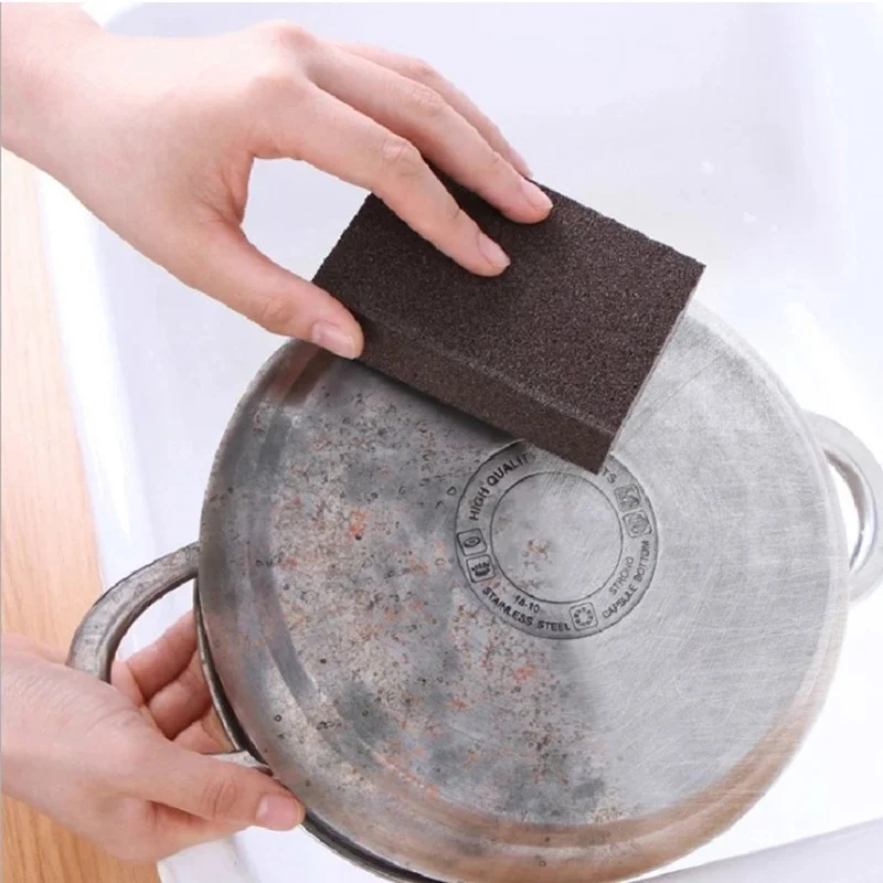 

2Pcs Magic Sponge Eraser Rust Remover Brush Dish Pot Cleaning Brush Sponge Emery Descaling Clean Rub Pot Kitchen Tools Gadgets