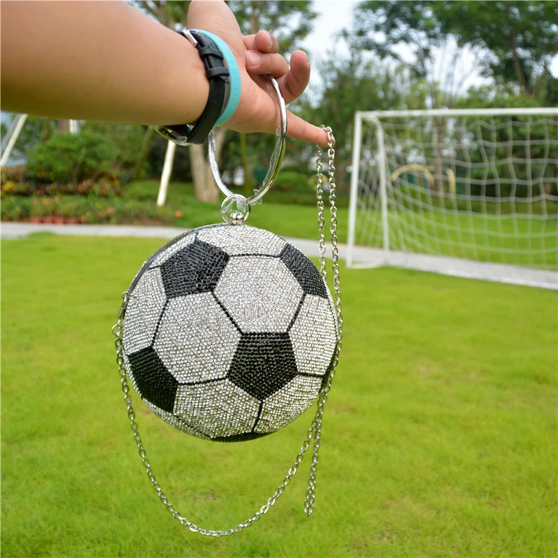 Bee In FLy футбольный круглый шар Серебряный клатч кошельки для женщин вечерняя