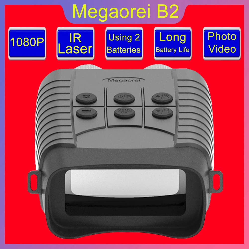 

Новейший цифровой бинокль ночного видения 1080P Megaorei B2, охотничий прицел с видеозаписью 200-400 м в темноте