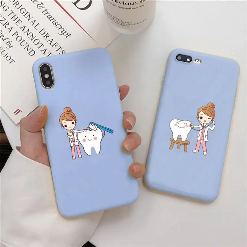 

Dentist Teeth Tooth Liquid Silicone Phone Case for iphone 13 12 11 Pro Max XR XS X Solid Color Capa for iPhone 6 6S 7 8 Plus