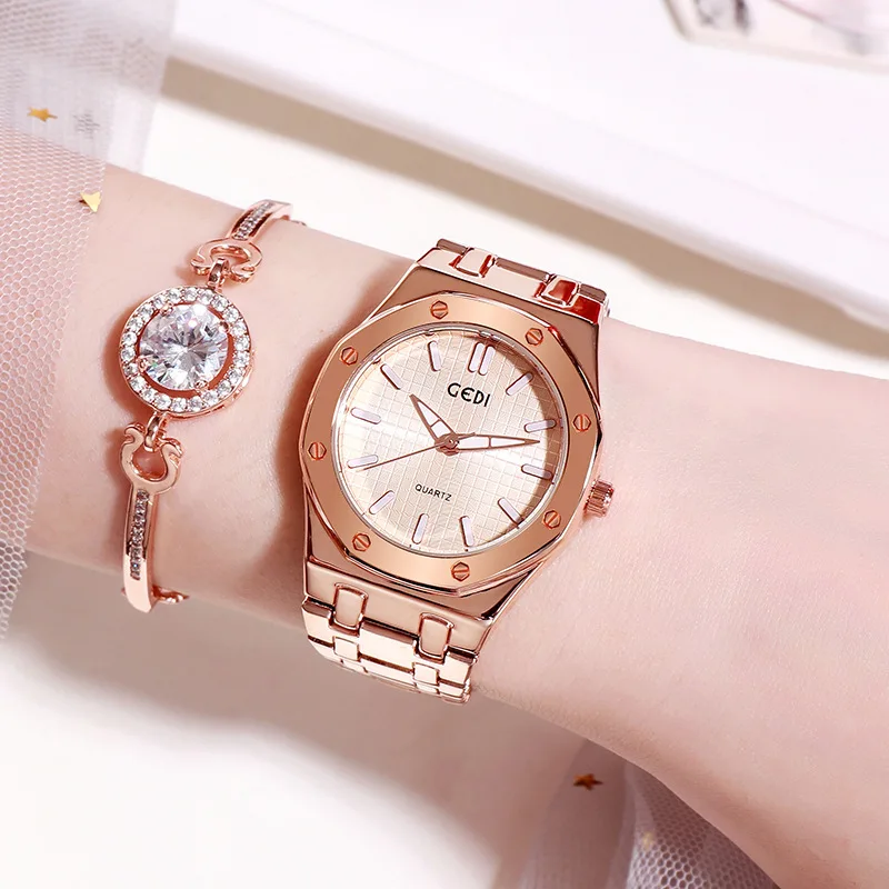 Rose Gold Women Watch Top Brand Luxury Quartz Wristwatches Stainless Steel Gold Watch Diamonds Relogio Masculino Reloj Hombre