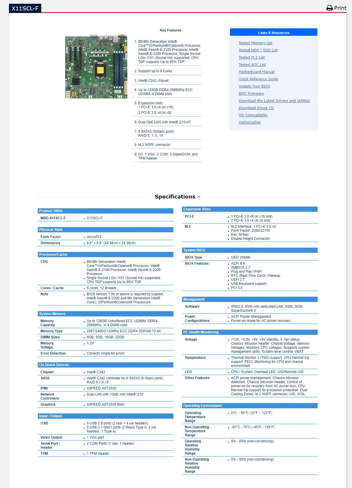 Verkauf Server Workstation Motherboard Für Supermicro X11SCL-F REV 1,01