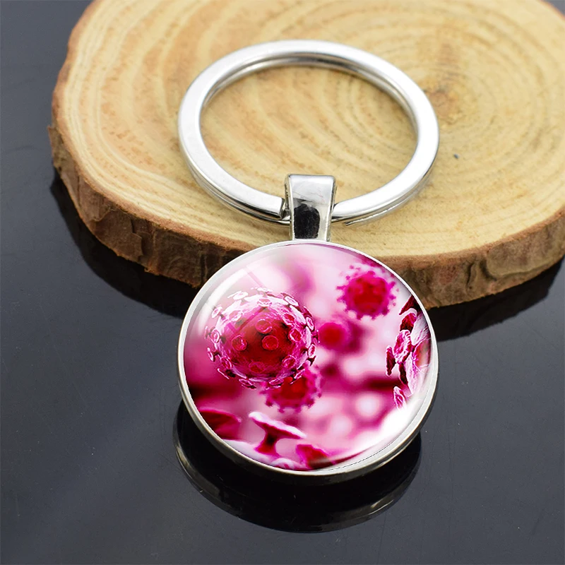 Биологический вирусный раковые клетки изображение стеклянный купол для ключа