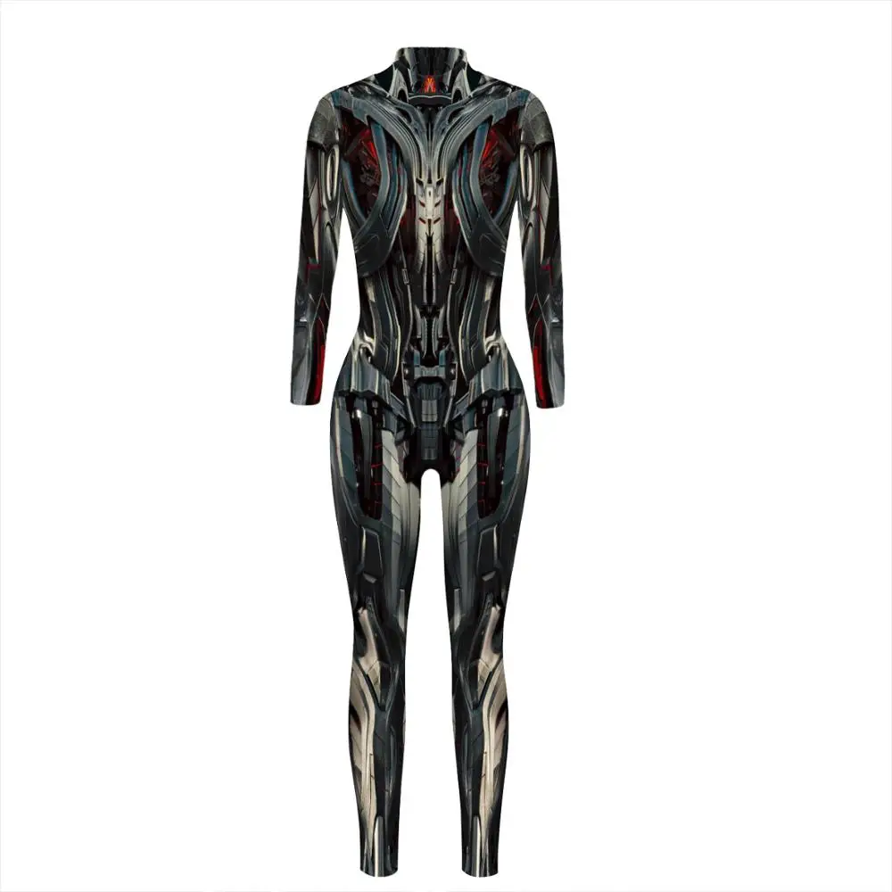 Костюм для косплея супергероя с принтом робота Zentai Catsuit костюм Хэллоуина