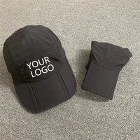 custom logo foldable baseball cap unisex mesh waterproof sport snapback caps for men women portable quick drying cycling sun hat