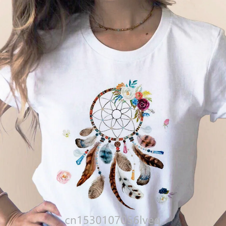 Женская футболка с цветочным рисунком топ круглым вырезом в стиле Харадзюку