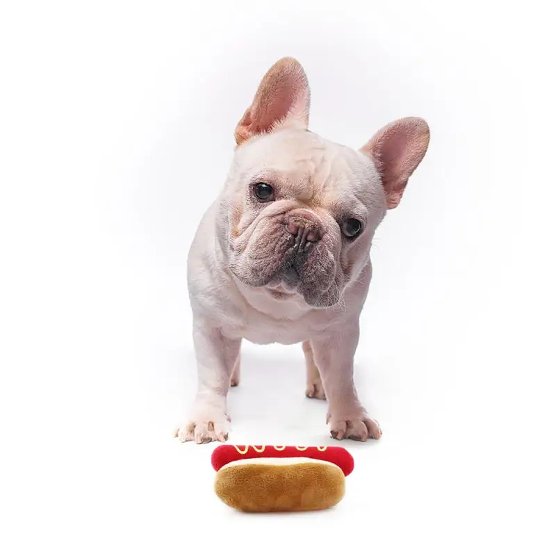 

1PC Dog Chew Toy Separate combination Food Toy With Sound Hamburger Chicken Leg French Fries Pet Toy TXTB1