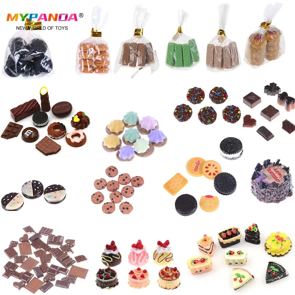 

Biscuits Dessert Cookies Chocolate Glass Can Mini Play Toy Fruit Food Cake Candy Fruits For Dolls Accessories Kitchen Play Toys