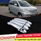 Комплект хромированных накладок на дверную ручку для Toyota Noah Voxy R60, 2001, 2002, 2003, 2004, 2005, 2006, 2007, аксессуары для тюнинга автомобилей