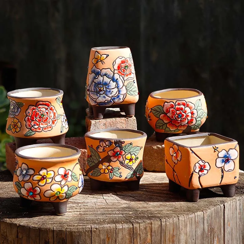 Ваза для суккулентов керамический цветочный горшок сочных растений маленький