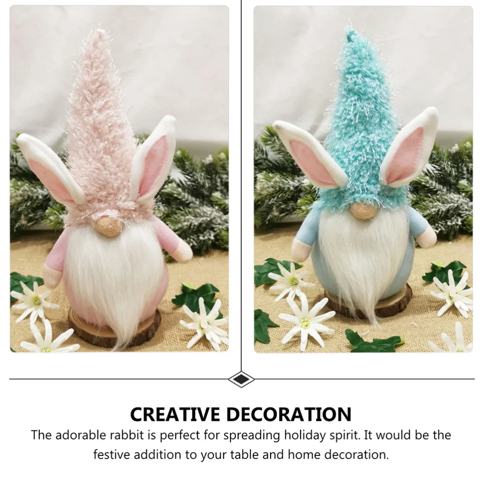 

3pcs Creative Faceless Doll Rabbit Design Ornamenst Desktop Home Decors