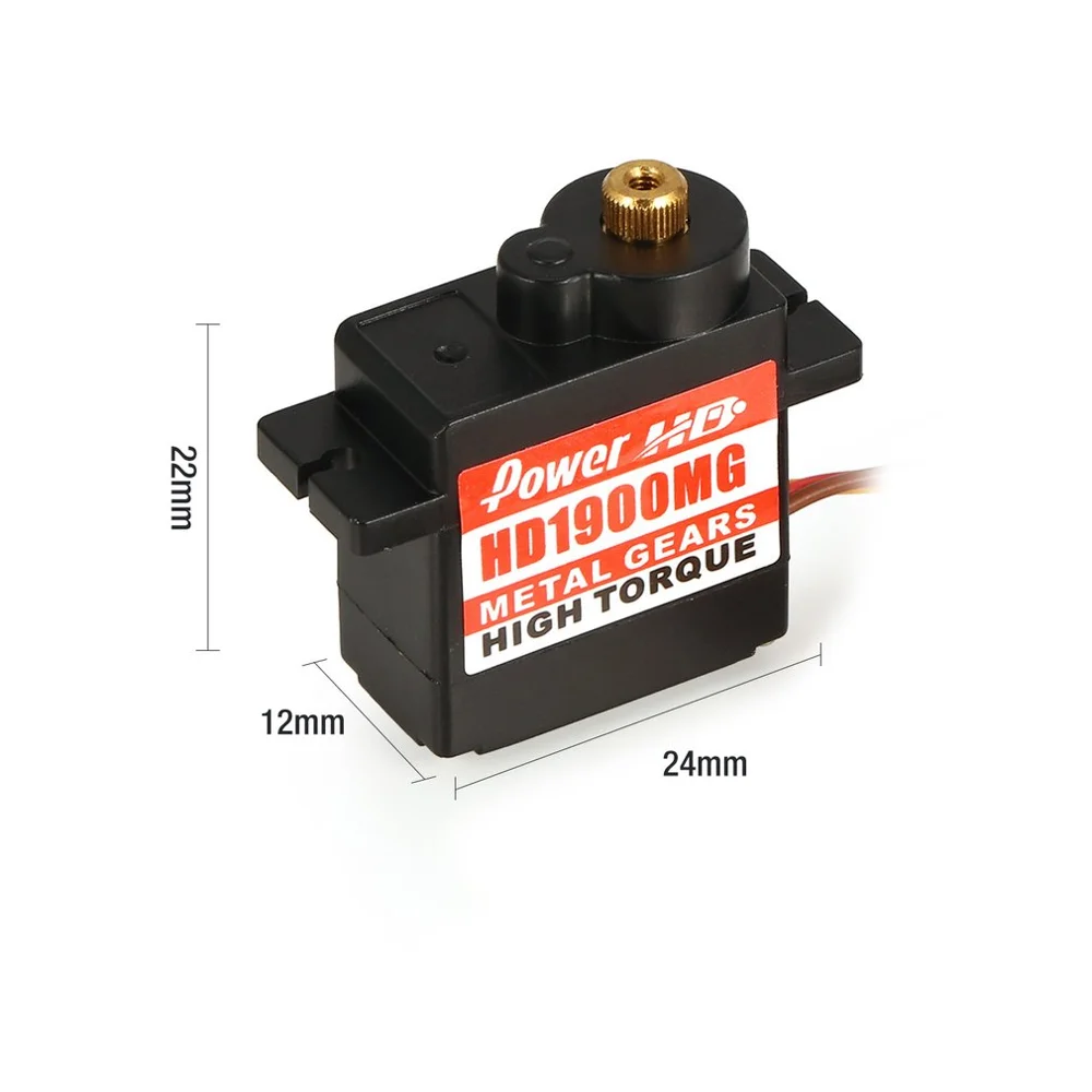 

Power HD HD-1900MG 1.5kg Metal Gear Servo Steering Torque Digital Copper for RC Car Buggy Robot Helicopter Drone