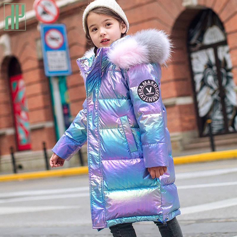 Детская модная куртка 2020 теплое пальто с капюшоном для девочек натуральная