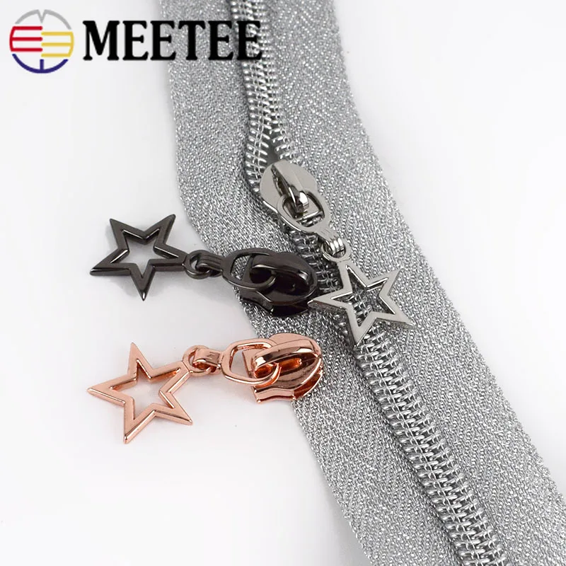 

5pcs Zipper Sliders for 5# Nylon Zipper Bag Pocket Zipper Head Zip Repair Kits Replacement DIY Sewing Accessories