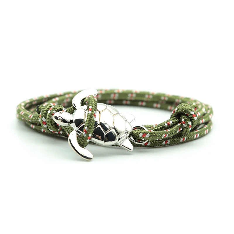 Fashion Handmade Paracord Sea Turtle Bracelet Charm Multilayer Rope Viking Braclet For Men Women Wristband Jewelry Pulseira | Украшения и