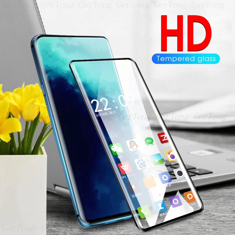 Защитное стекло изогнутое закаленное 3D для Oneplus 7 T Pro 1 + Pro|Защитные стёкла и плёнки