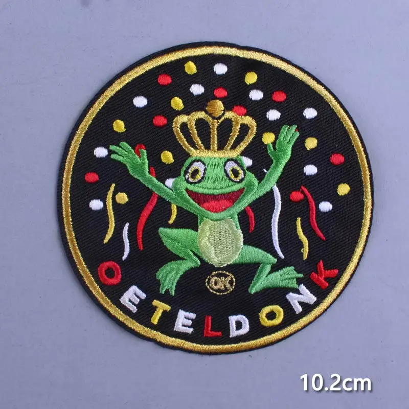 Oeteldonk Гладильные Аппликации мультфильм лягушка карнавал для Нидерландов вышивка