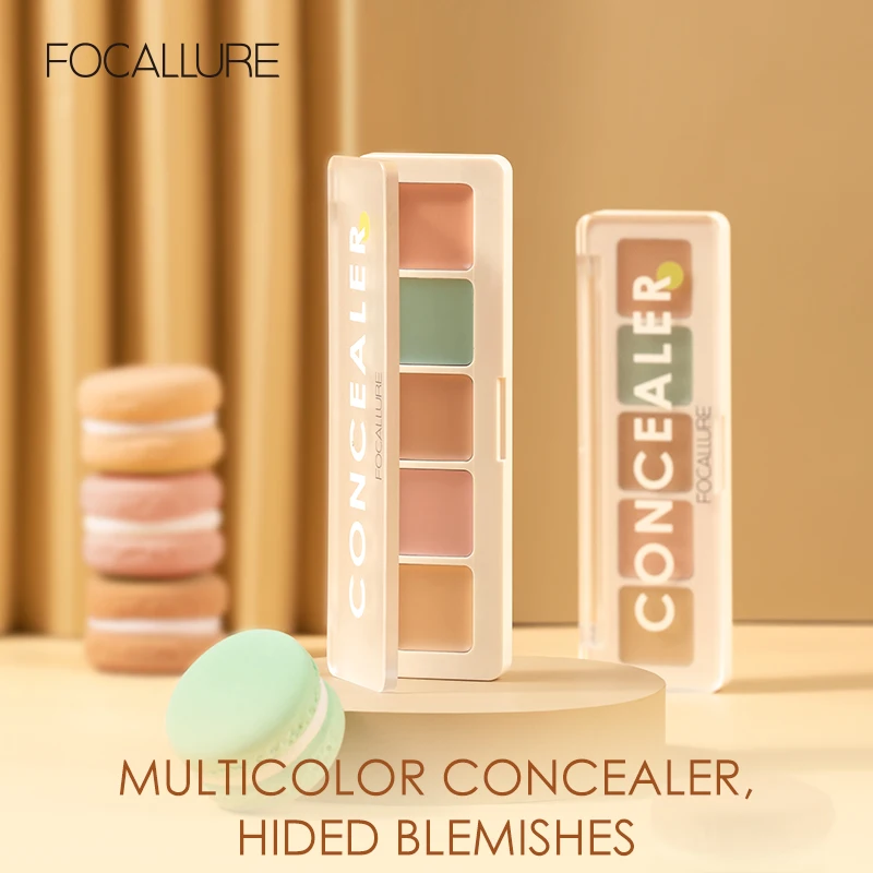 

FOCALLURE Five Color Concealer Palette Natural Long Lasting Face Makeup Cover Dark Circles Acne Cosmetics Maquillaje TSLM1