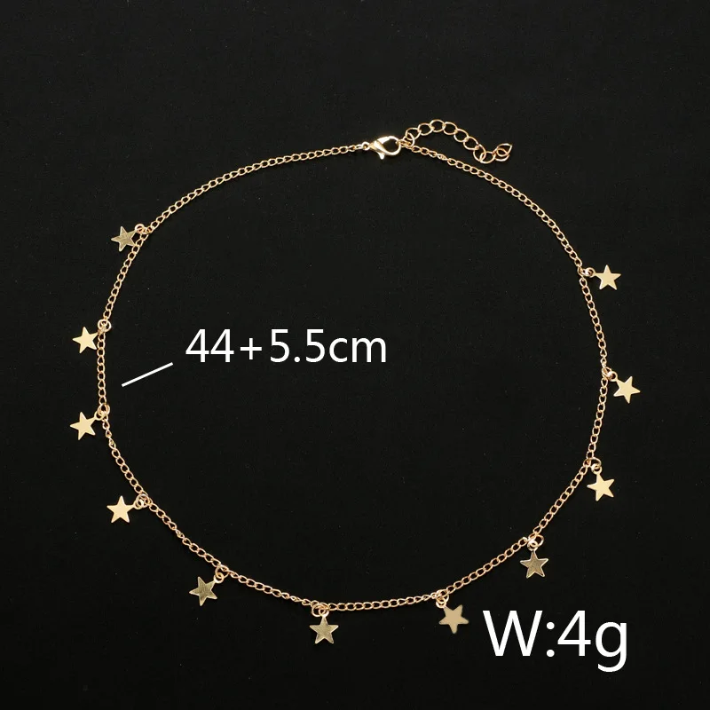 Однослойная маленькая звезда кулон креативный кисточкой Короткое ожерелье для