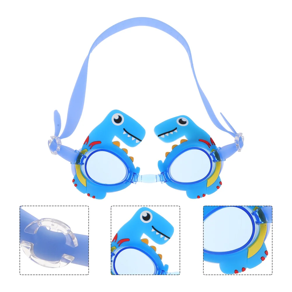 

1Pc Animal Shaped Swimming Goggles Waterproof Anti-fog Swimming Glasses (Blue)